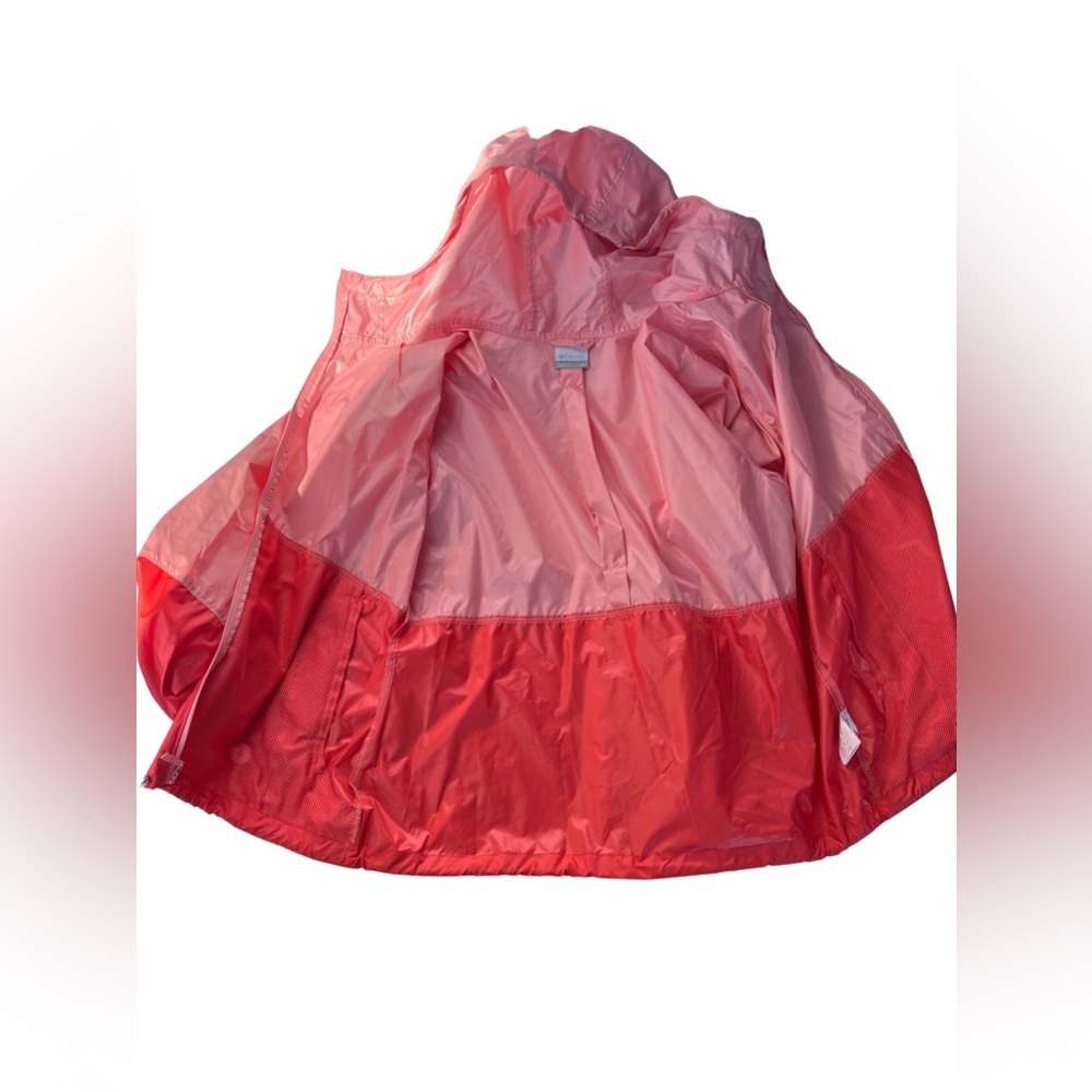 Columbia Women's Two-Tone Pink Coral Rain Jacket Windbreaker - Picture 4 of 4